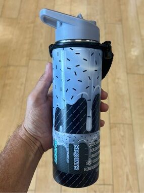 FROST BUDDY Paint Drip Print 24on Water Bottle Tumbler with Handle